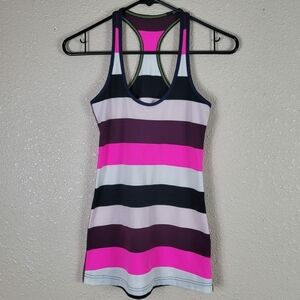 Lululemon CRB Cool Racerback Tank Top size XXS Striped Colorfully
